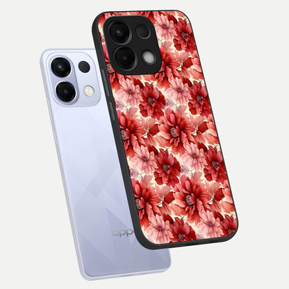  Crimson Love Petals phone case For Oppo K13 5G showing premium glass back cover with detailed artwork