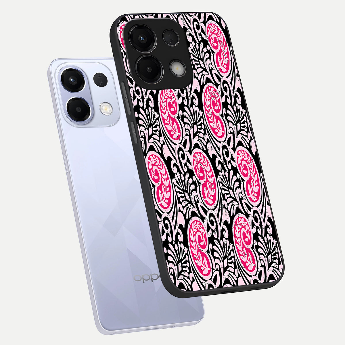  Crimson Paisley Charm phone case For Oppo K13 5G showing premium glass back cover with detailed artwork
