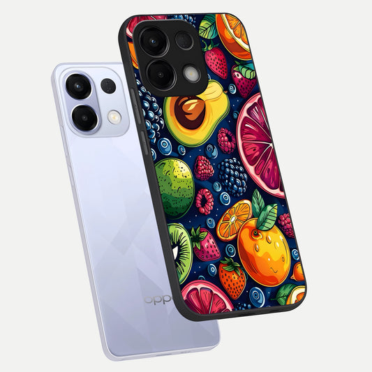 Cute Fruits Art phone case For Oppo K13 5G showing premium glass back cover with detailed artwork