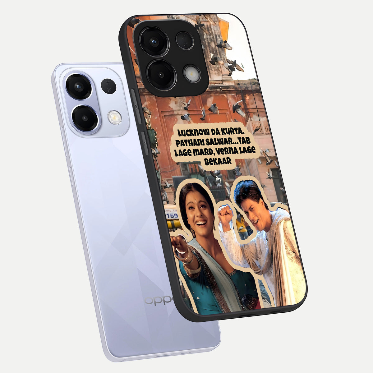  Desi Retro Vibes phone case For Oppo K13 5G showing premium glass back cover with detailed artwork