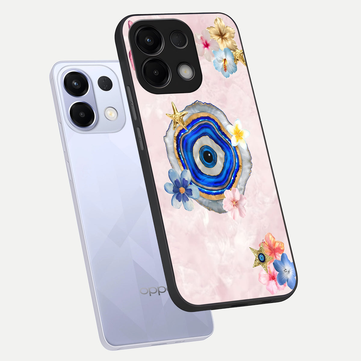  Divine Aura Bloom phone case For Oppo K13 5G showing premium glass back cover with detailed artwork