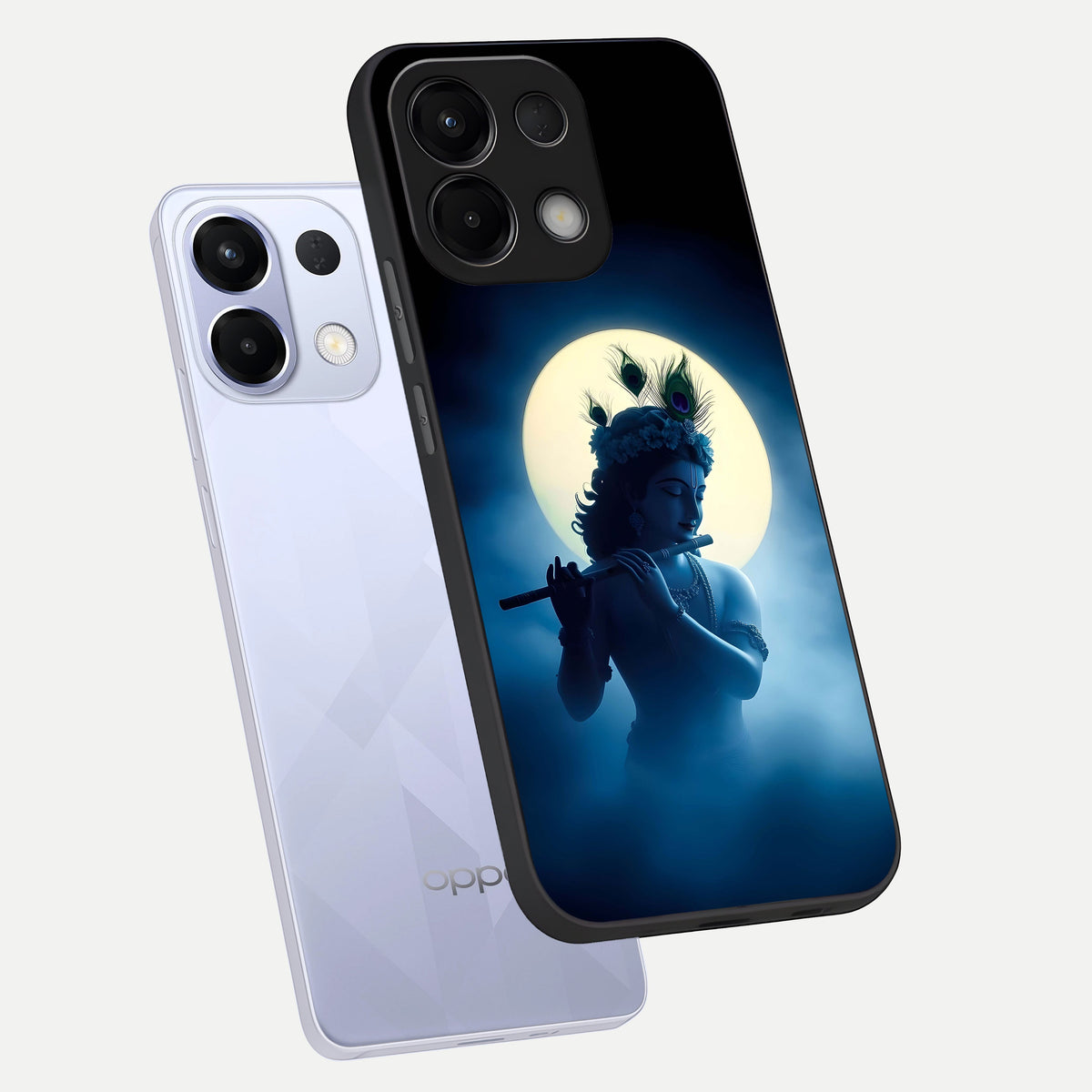  Divine Moon Flute phone case For Oppo K13 5G showing premium glass back cover with detailed artwork