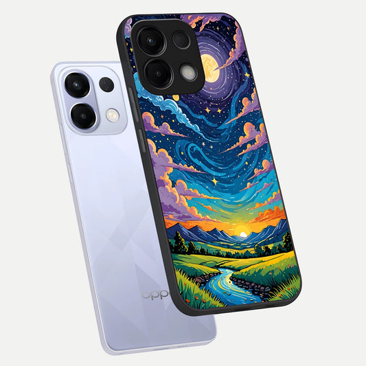  Dreamy Night Landscape phone case For Oppo K13 5G showing premium glass back cover with detailed artwork