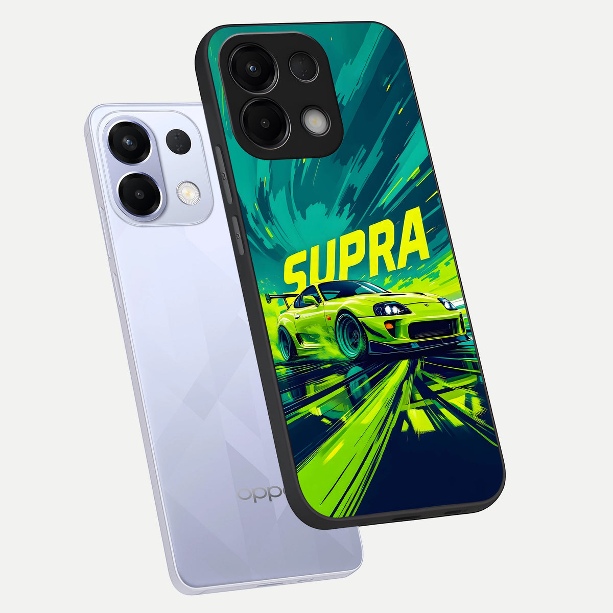  Electric Supra Thunder phone case For Oppo K13 5G showing premium glass back cover with detailed artwork