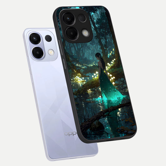  Enchanted Forest Glow phone case For Oppo K13 5G showing premium glass back cover with detailed artwork