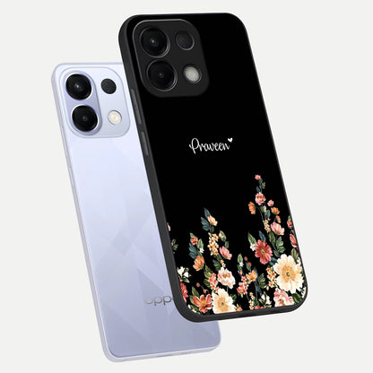  Floral Design Personalized Custom Name phone case For Oppo K13 5G showing premium glass back cover with detailed artwork