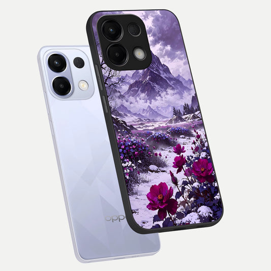  Flower Mountain View phone case For Oppo K13 5G showing premium glass back cover with detailed artwork