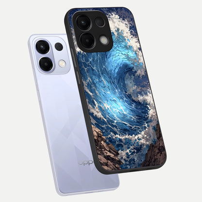 Giant Ocean Wave phone case For Oppo K13 5G showing premium glass back cover with detailed artwork