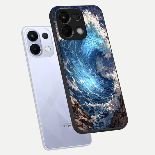  Giant Ocean Wave phone case For Oppo K13 5G showing premium glass back cover with detailed artwork
