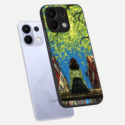  Golden Leaves Glow phone case For Oppo K13 5G showing premium glass back cover with detailed artwork