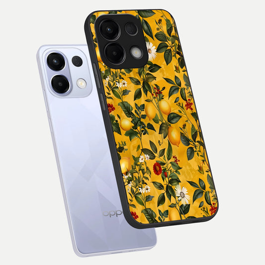  Golden Lemon Field phone case For Oppo K13 5G showing premium glass back cover with detailed artwork