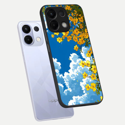  Golden Petal Sky phone case For Oppo K13 5G showing premium glass back cover with detailed artwork