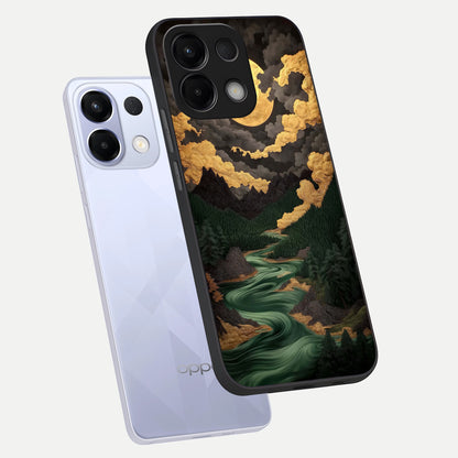  Golden River Moon phone case For Oppo K13 5G showing premium glass back cover with detailed artwork