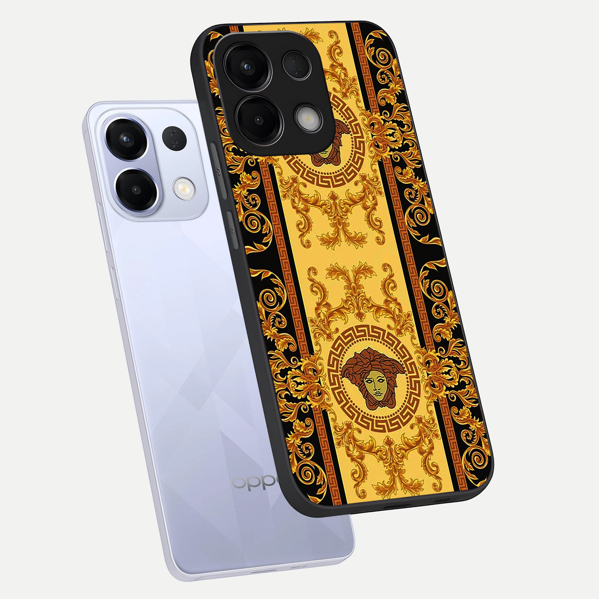  Golden Royal Heritage phone case For Oppo K13 5G showing premium glass back cover with detailed artwork