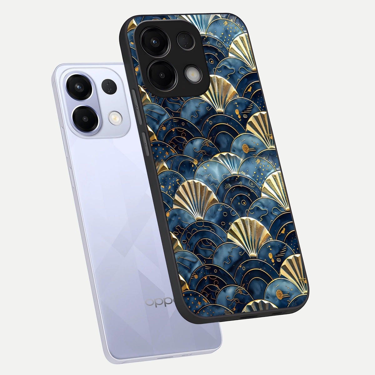  Golden Wave Luxe phone case For Oppo K13 5G showing premium glass back cover with detailed artwork