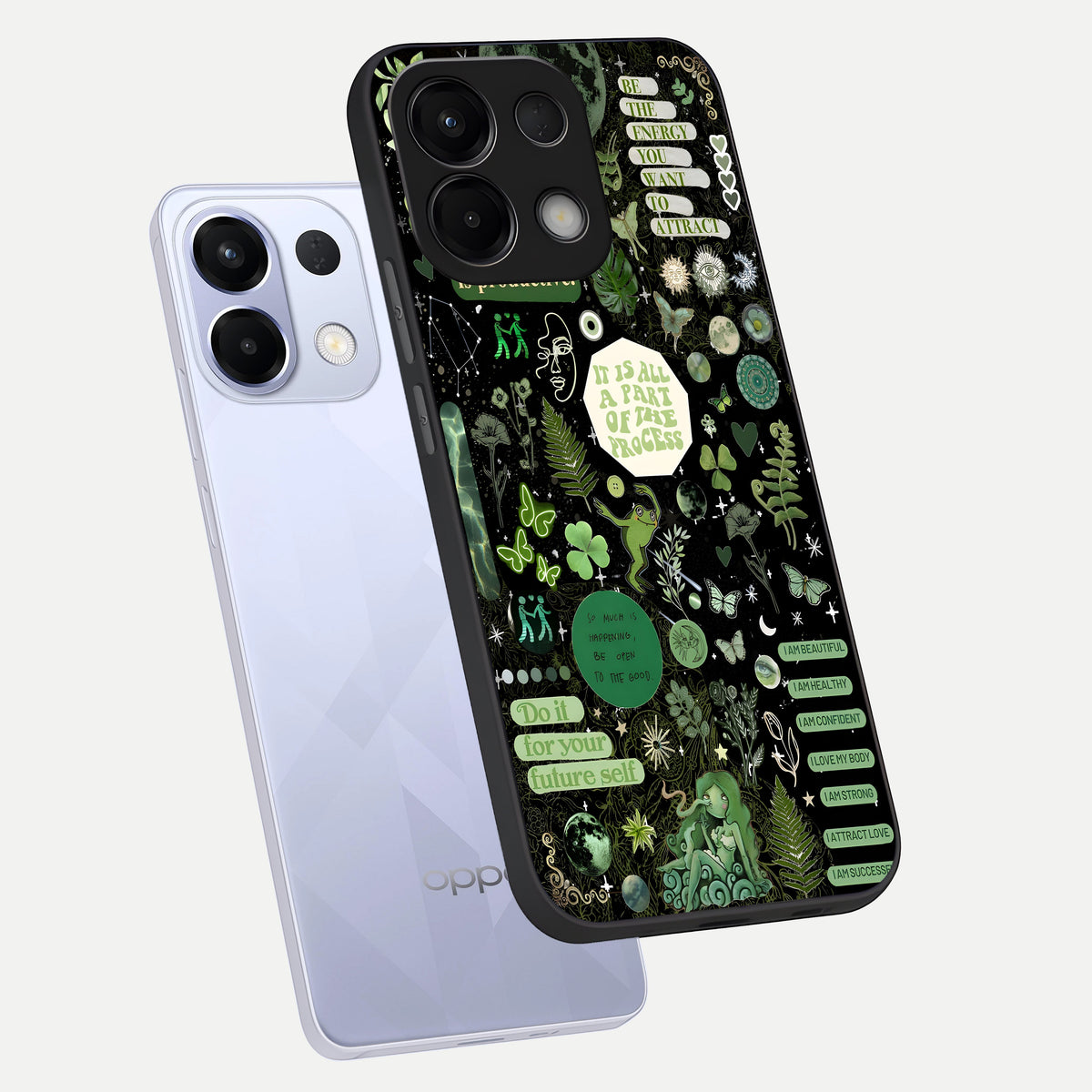  Green Mandala Pattern phone case For Oppo K13 5G showing premium glass back cover with detailed artwork