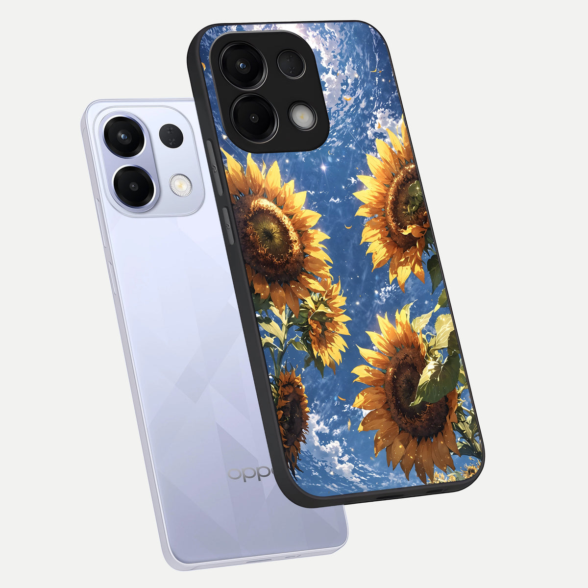  Heavenly Sunflower Rise phone case For Oppo K13 5G showing premium glass back cover with detailed artwork