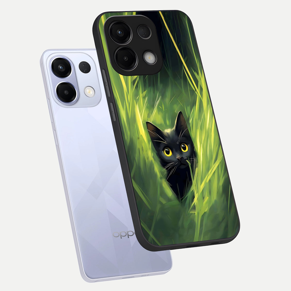  Hidden Cat Whisper phone case For Oppo K13 5G showing premium glass back cover with detailed artwork
