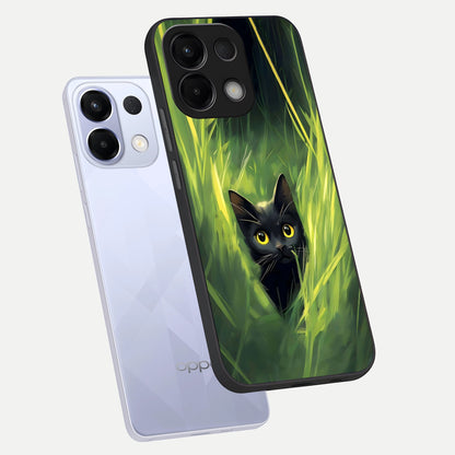  Hidden Cat Whisper phone case For Oppo K13 5G showing premium glass back cover with detailed artwork