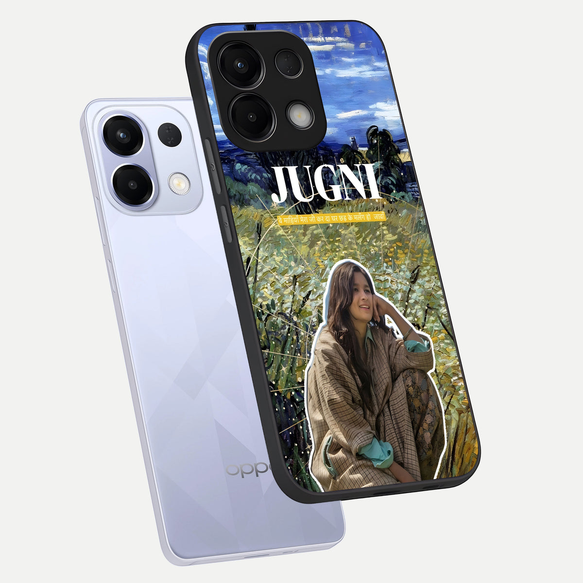  Jugni Soul Vibes phone case For Oppo K13 5G showing premium glass back cover with detailed artwork