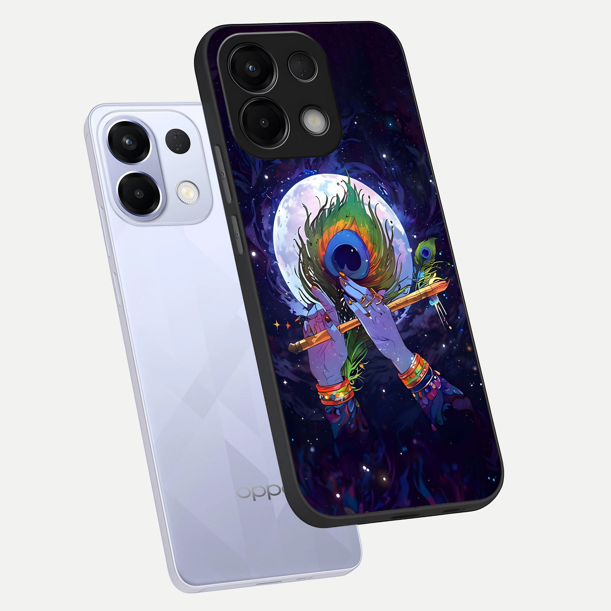  Krishna Hands Art phone case For Oppo K13 5G showing premium glass back cover with detailed artwork