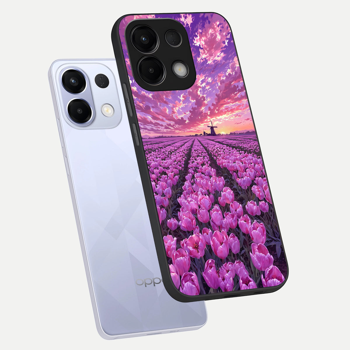  Lavender Dream Skies phone case For Oppo K13 5G showing premium glass back cover with detailed artwork