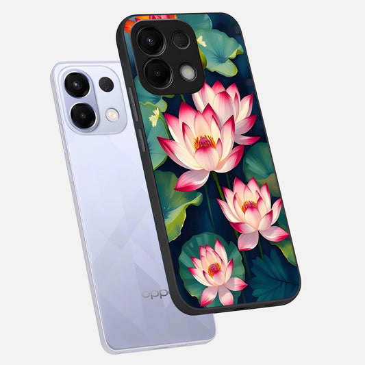  Lotus Dream Serenity phone case For Oppo K13 5G showing premium glass back cover with detailed artwork