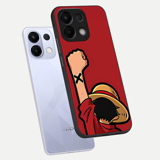  Luffy X Spirit phone case For Oppo K13 5G showing premium glass back cover with detailed artwork