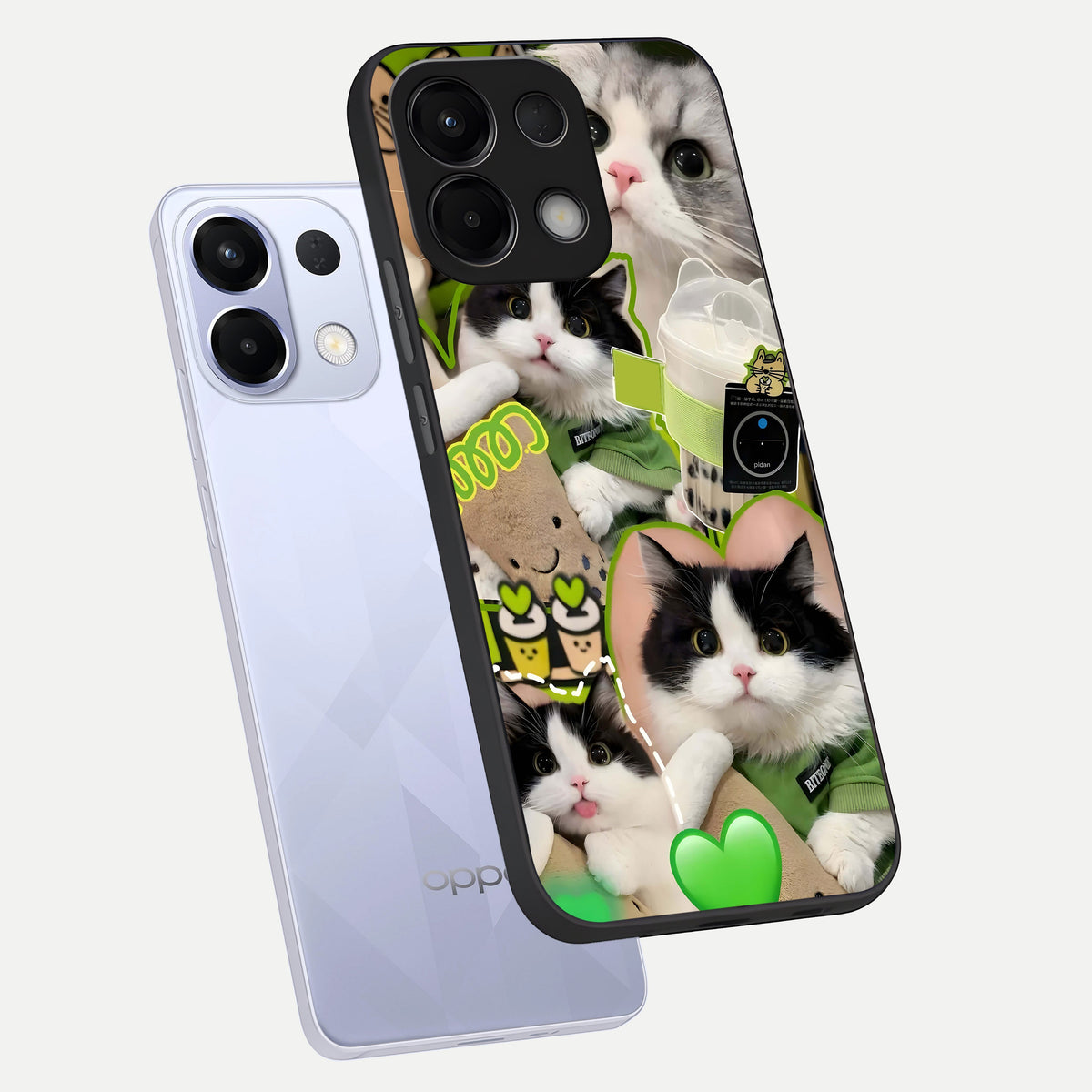  Matcha Cats Mood phone case For Oppo K13 5G showing premium glass back cover with detailed artwork