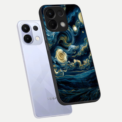  Midnight Sky Whirl phone case For Oppo K13 5G showing premium glass back cover with detailed artwork