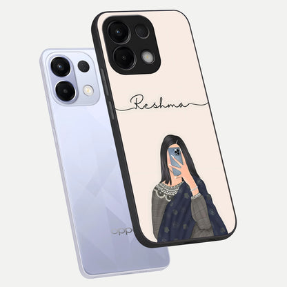  Mirror Mood Muse With Custom Name phone case For Oppo K13 5G showing premium glass back cover with detailed artwork