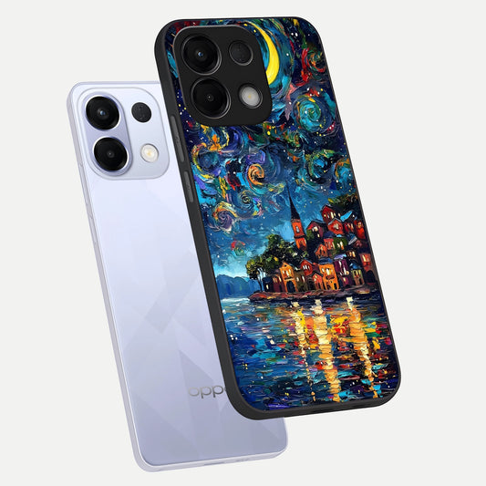  Moonlight Harbor Glow phone case For Oppo K13 5G showing premium glass back cover with detailed artwork