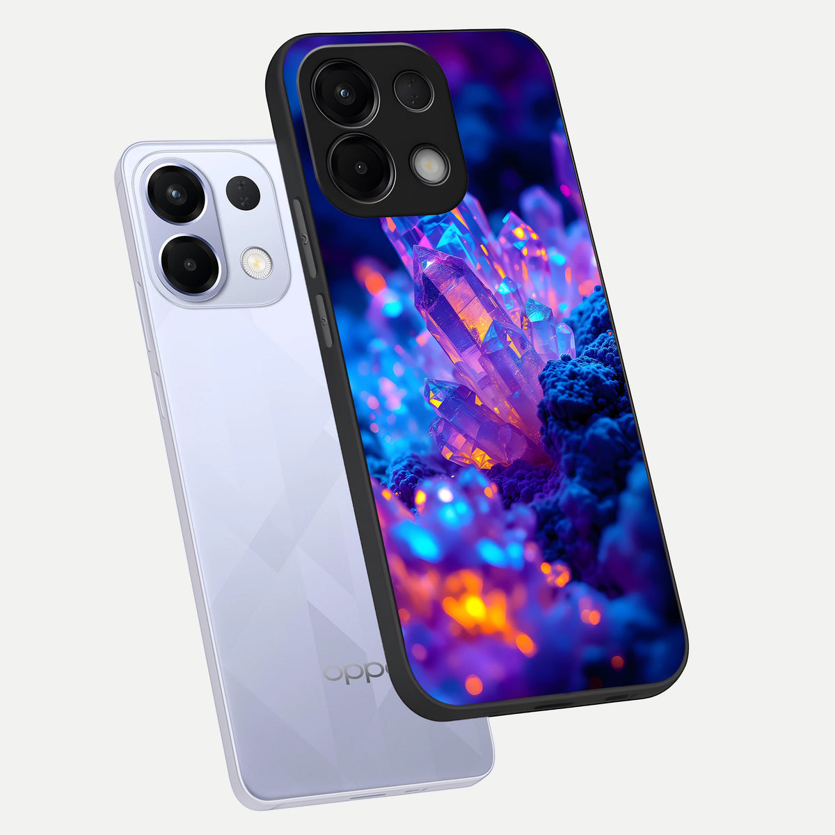  Neon Aura Shards phone case For Oppo K13 5G showing premium glass back cover with detailed artwork