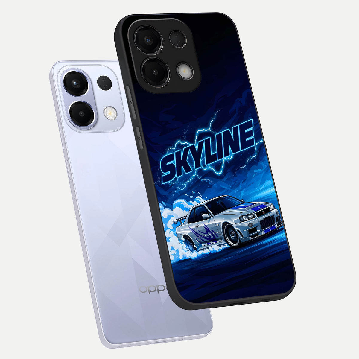  Neon Drift Beast phone case For Oppo K13 5G showing premium glass back cover with detailed artwork