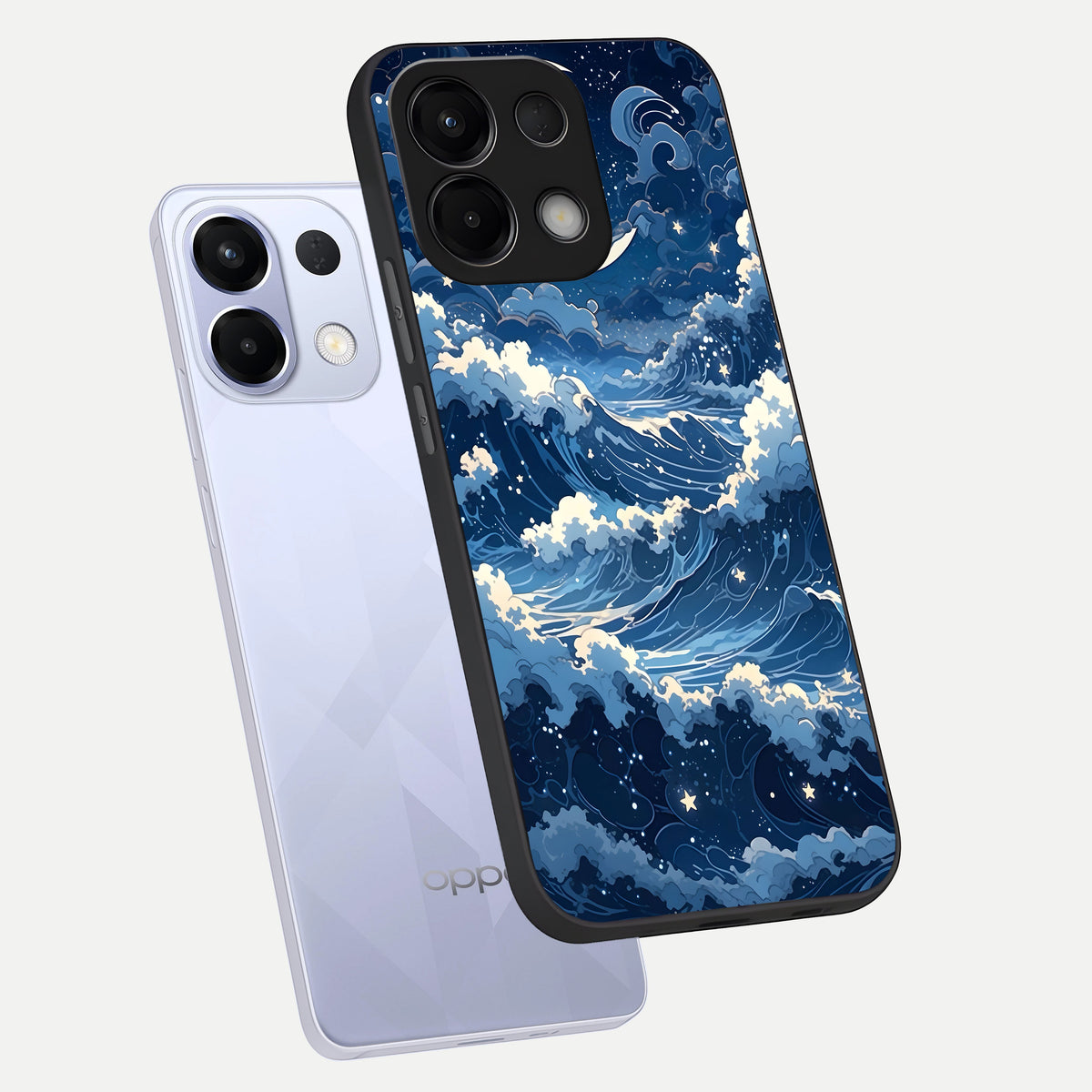  Ocean Moon Waves phone case For Oppo K13 5G showing premium glass back cover with detailed artwork