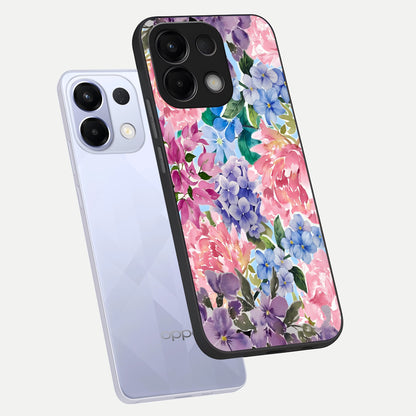  Pastel Floral Mix phone case For Oppo K13 5G showing premium glass back cover with detailed artwork