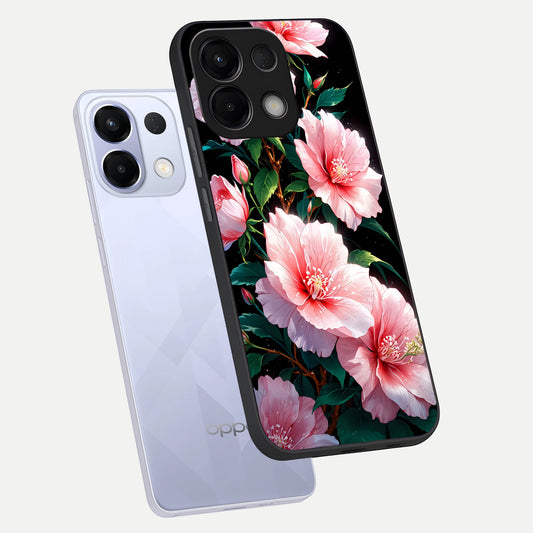  Peach Flower phone case For Oppo K13 5G showing premium glass back cover with detailed artwork