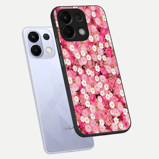  Pink Daisy Bliss phone case For Oppo K13 5G showing premium glass back cover with detailed artwork