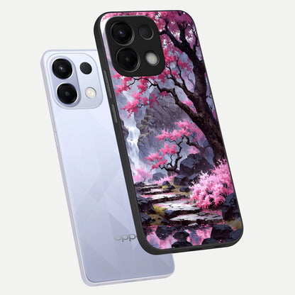  Pink Sunflower Glow phone case For Oppo K13 5G showing premium glass back cover with detailed artwork
