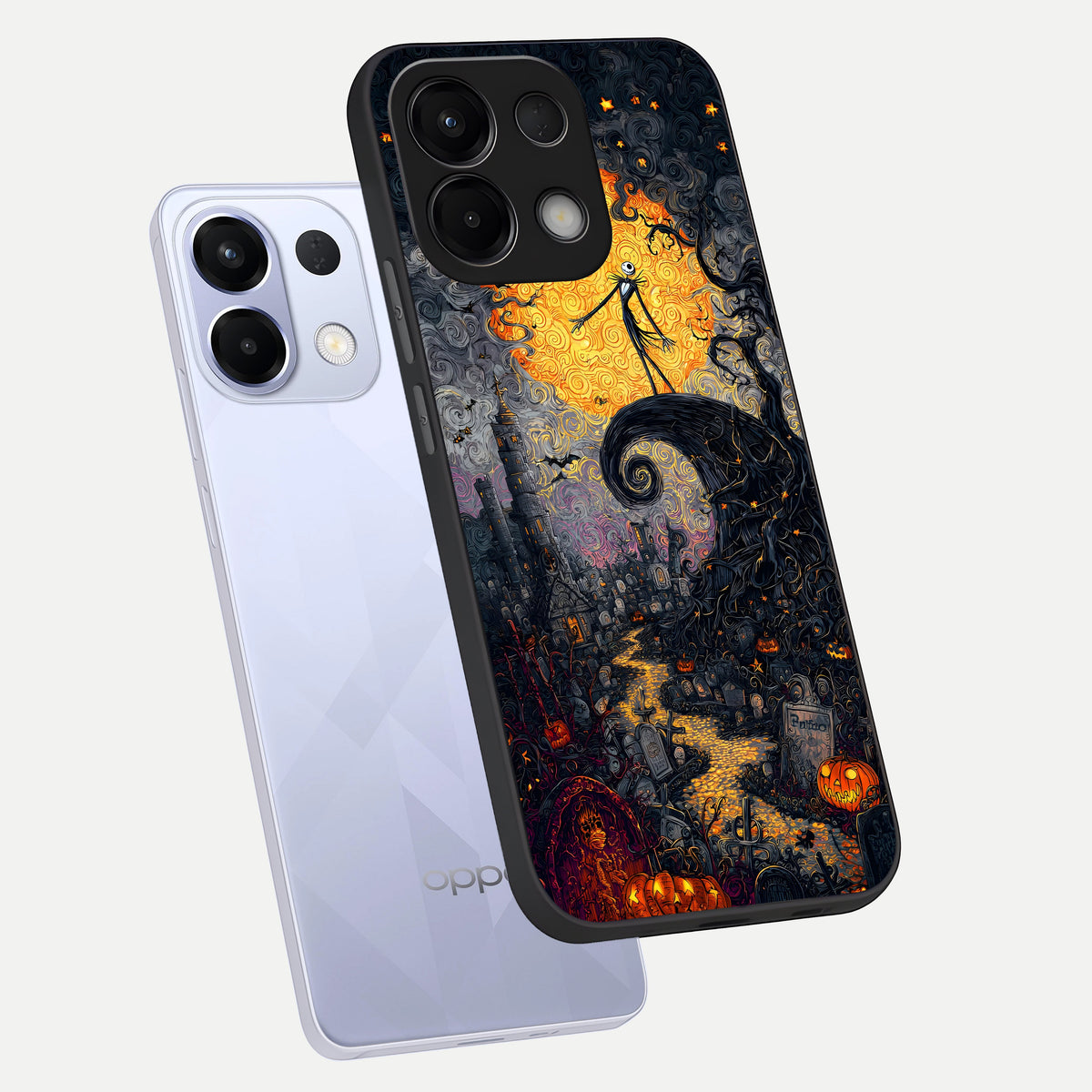  Pumpkin Moon Night phone case For Oppo K13 5G showing premium glass back cover with detailed artwork