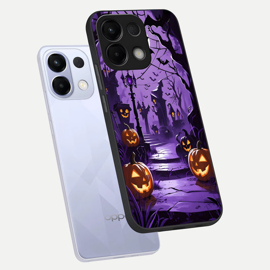  Pumpkin Patch Halloween phone case For Oppo K13 5G showing premium glass back cover with detailed artwork