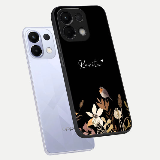  Quiet Garden Tune Custom Name phone case For Oppo K13 5G showing premium glass back cover with detailed artwork