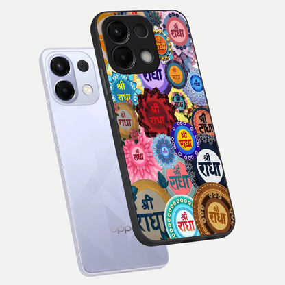  Radha Divine Bloom phone case For Oppo K13 5G showing premium glass back cover with detailed artwork