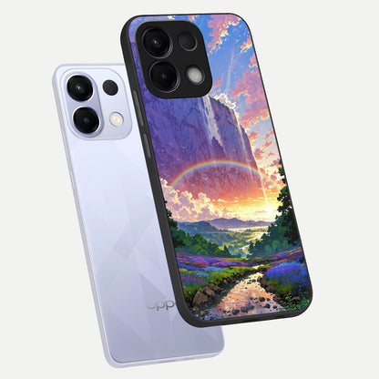  Rainbow Valley Dream phone case For Oppo K13 5G showing premium glass back cover with detailed artwork