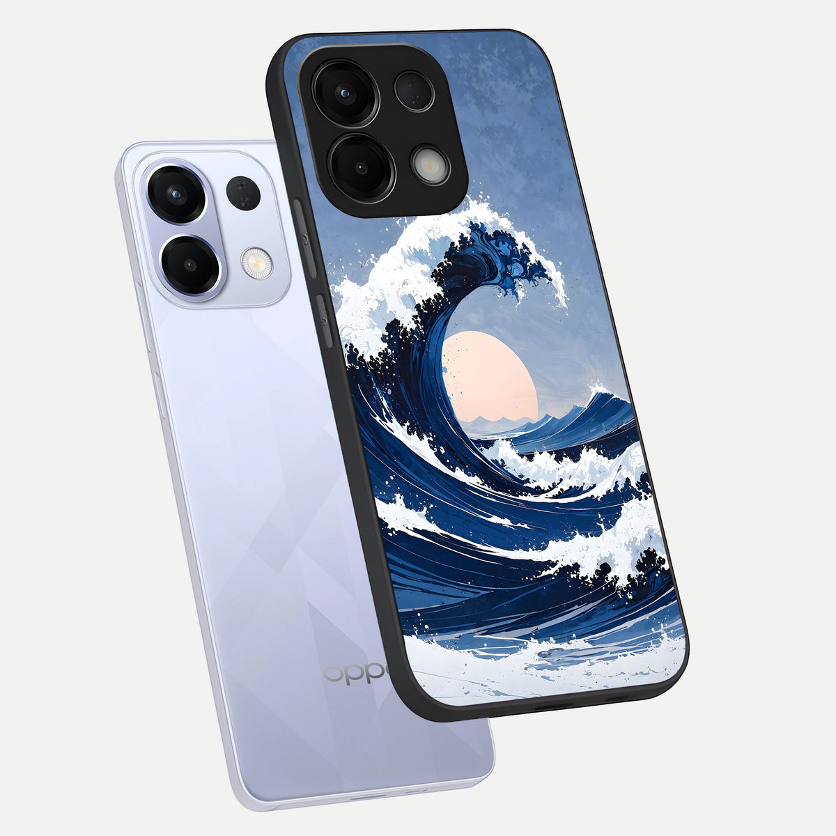  Rising Tide Power phone case For Oppo K13 5G showing premium glass back cover with detailed artwork