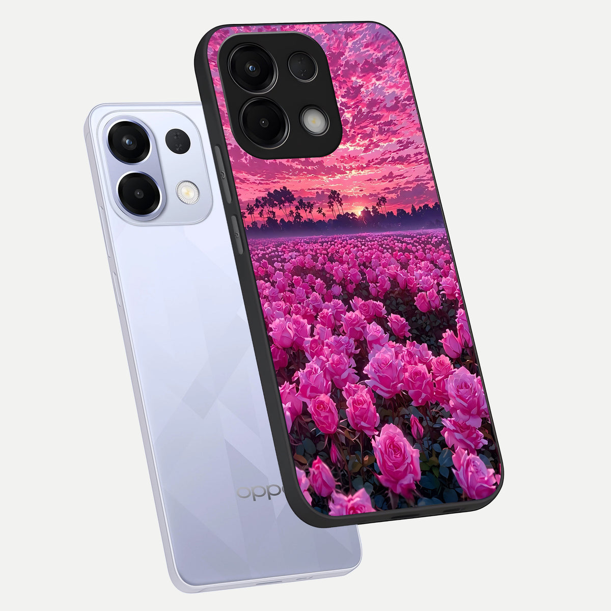  Rose Sunset Valley phone case For Oppo K13 5G showing premium glass back cover with detailed artwork