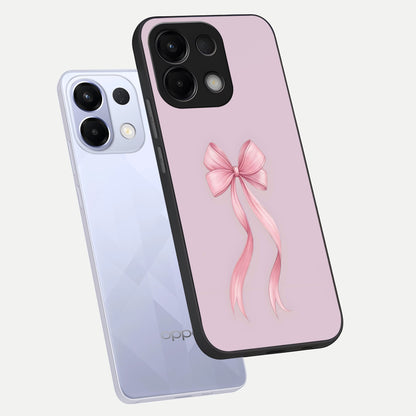  Soft Blush Bow phone case For Oppo K13 5G showing premium glass back cover with detailed artwork