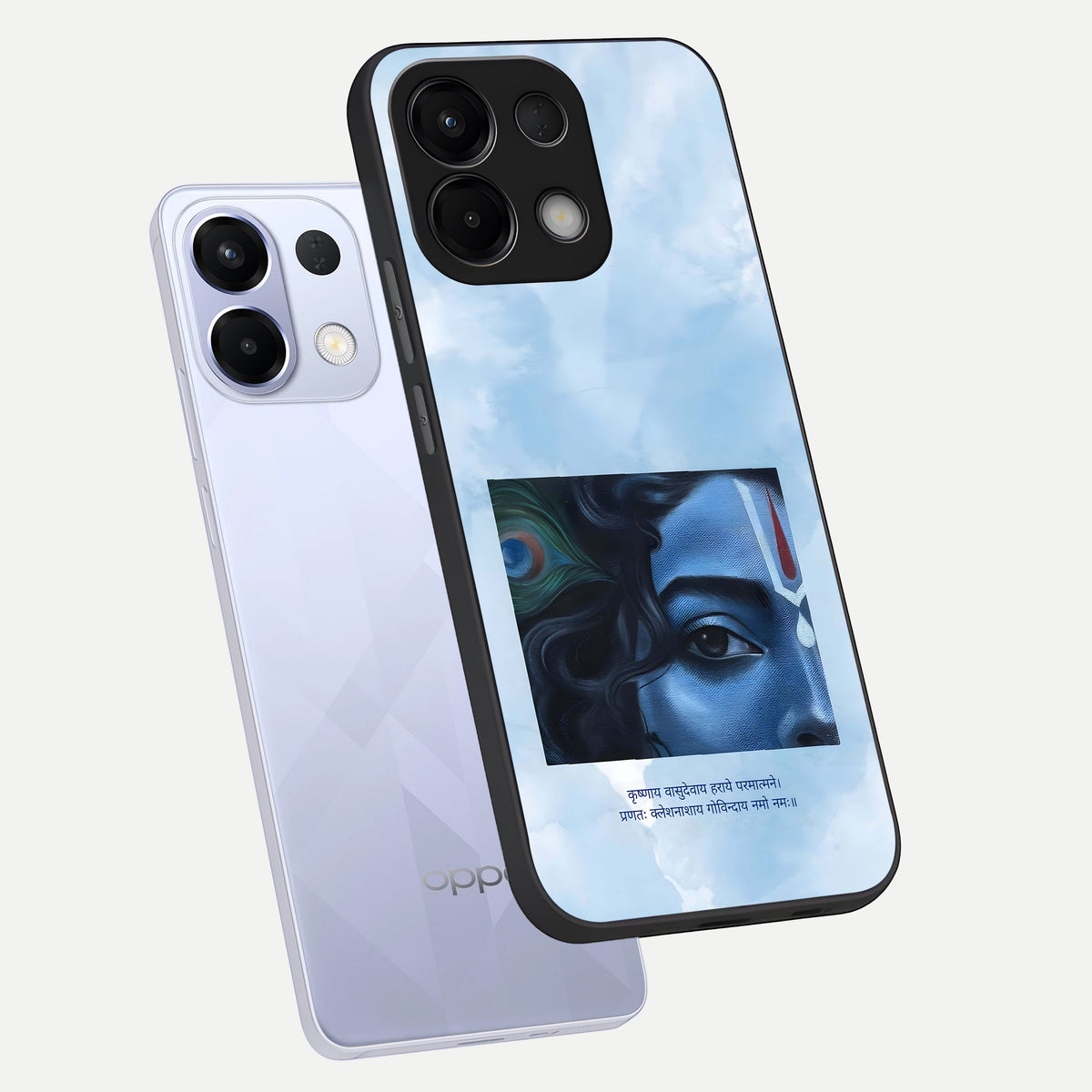  Spiritual Krishna phone case For Oppo K13 5G showing premium glass back cover with detailed artwork