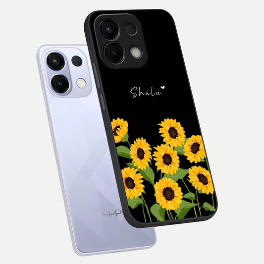  Sunflower Sky Bloom phone case For Oppo K13 5G showing premium glass back cover with detailed artwork