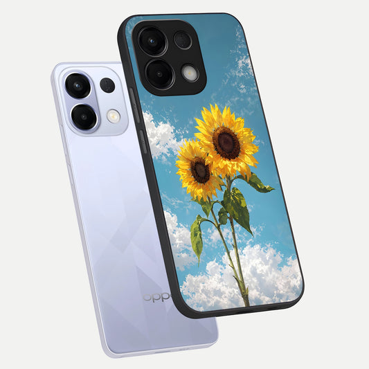  Sunlit Daisy Glow phone case For Oppo K13 5G showing premium glass back cover with detailed artwork
